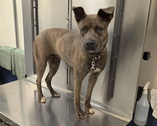 A young medium-sized female Terrier dog named Kelly for adoption in Miami, FL