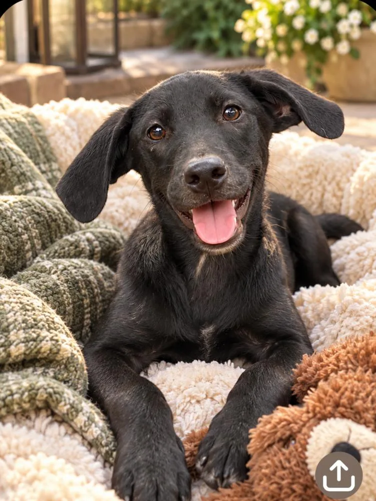 A baby large-sized male Black Labrador Retriever dog named Paul Beatles Pups for adoption in Horn Lake, MS