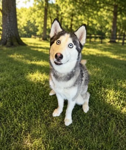 A baby large-sized male Siberian Husky dog named Cypher for adoption in Paducah, KY