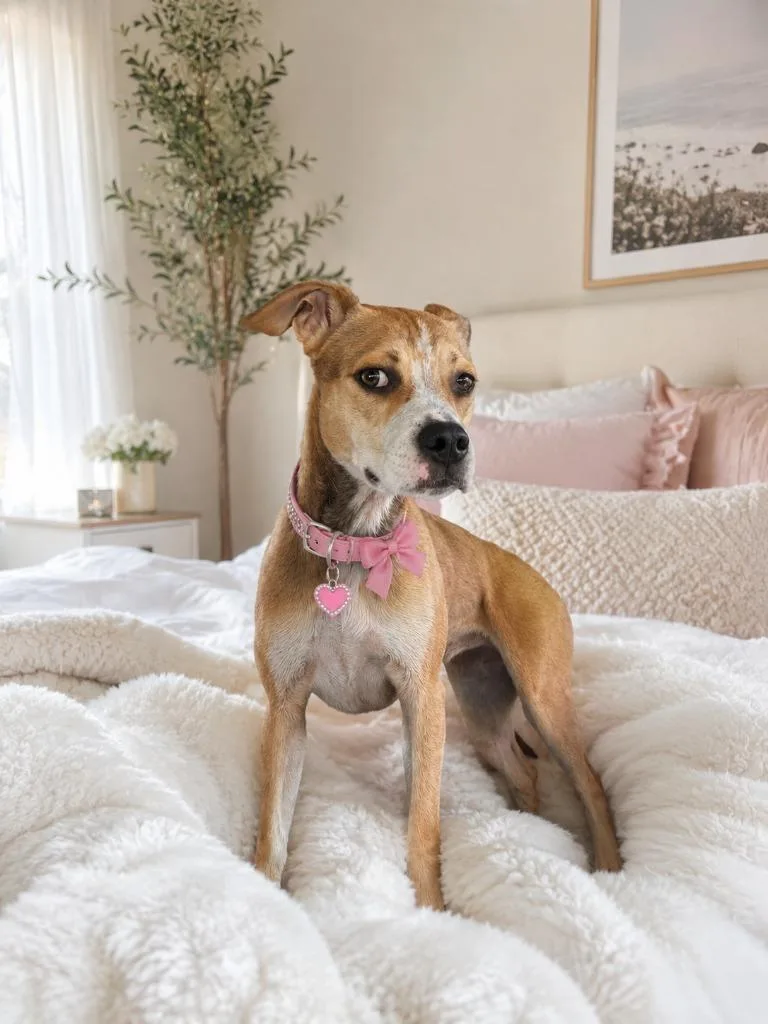 A baby medium-sized female Mixed Breed dog named Lena for adoption in Centralia, IL