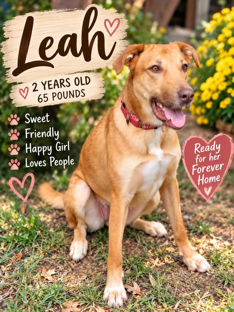 A young large-sized female Labrador Retriever dog named Leah for adoption in Fort Worth, TX