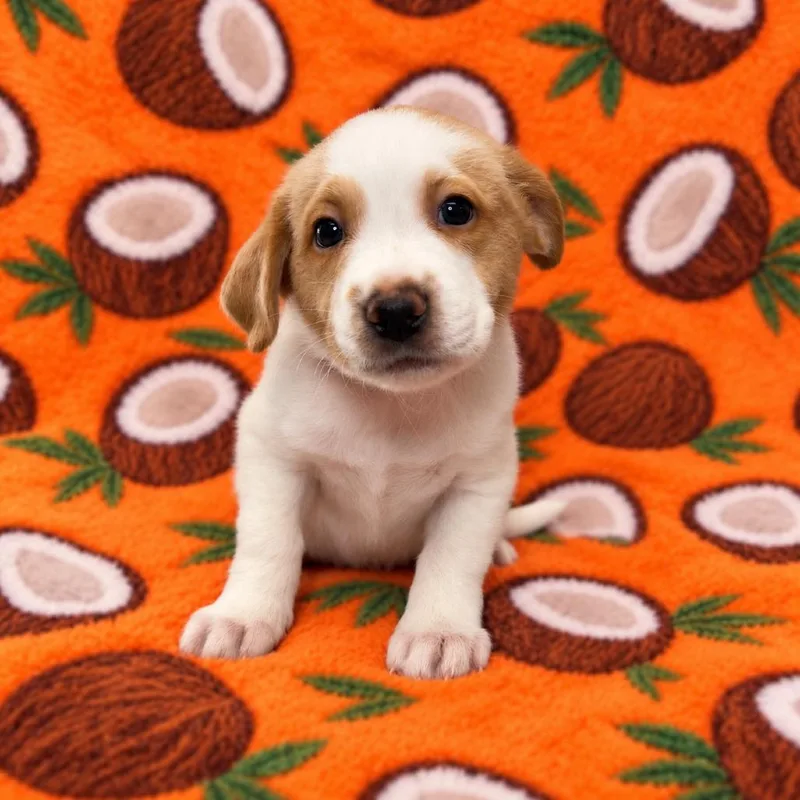 A baby medium-sized female White / Cream German Wirehaired Pointer dog named Coconut for adoption in St. Peters, MO