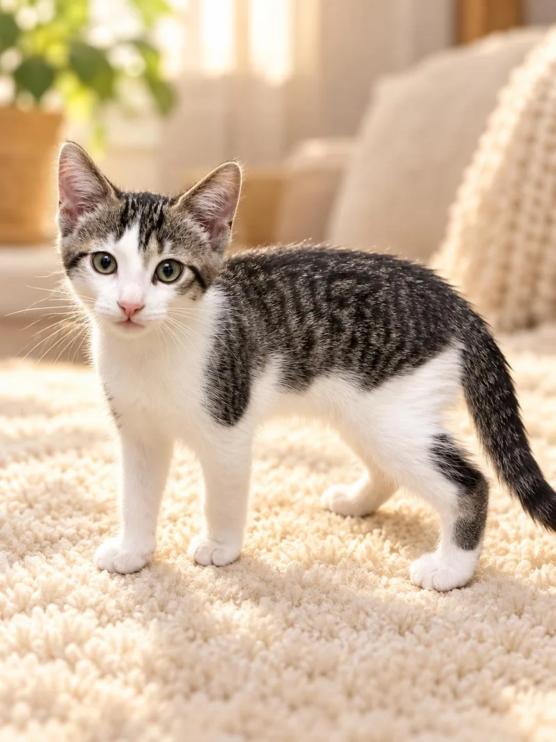 A young medium-sized male Tabby (Gray / Blue / Silver) Domestic Short Hair cat named Jetsam "Jet" for adoption in Joliet, IL