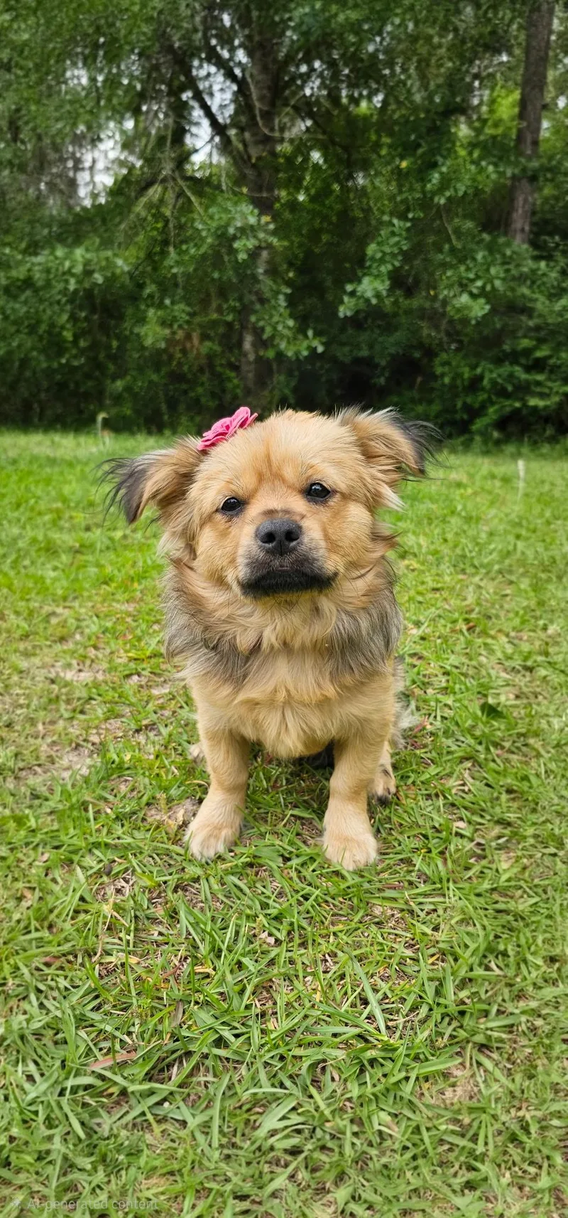 A young small-sized female Merle (Red) Mixed Breed dog named Pammy for adoption in BONIFAY, FL