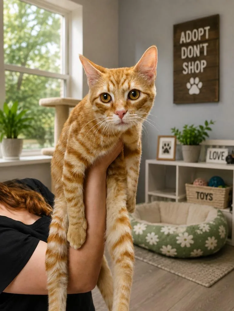 A baby large-sized male Domestic Short Hair cat named Copper Jack for adoption in Fort Worth, TX