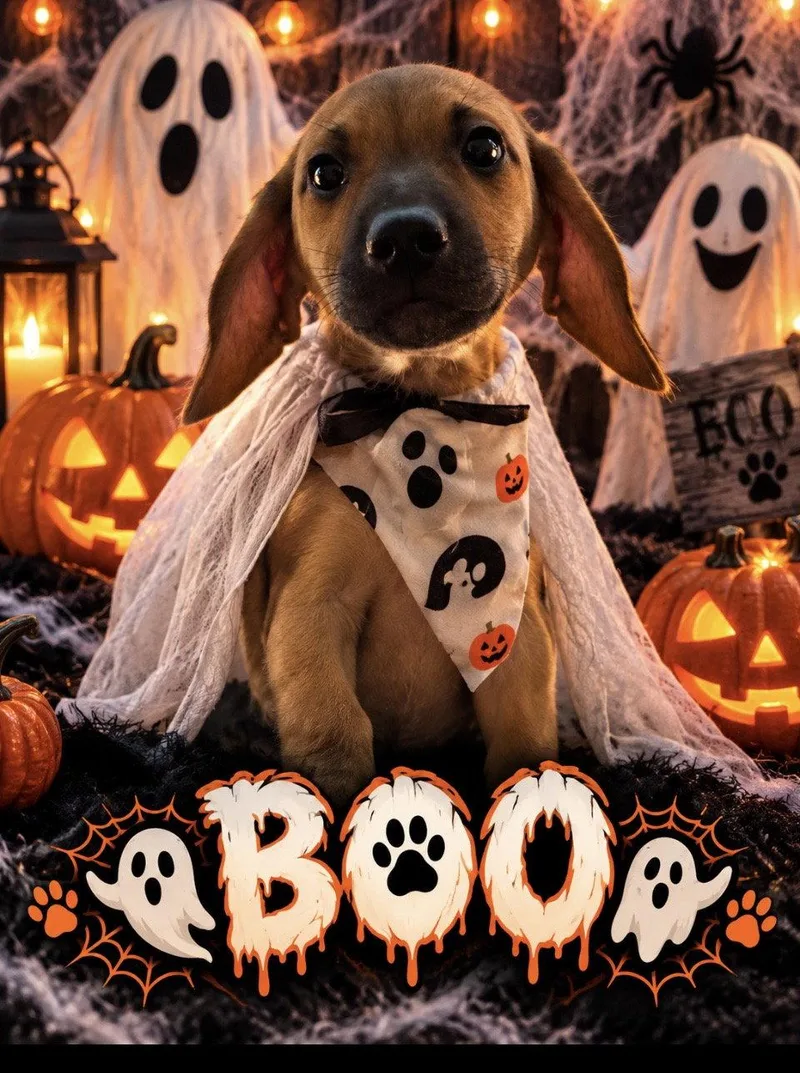 A baby medium-sized female Beagle dog named Boo for adoption in Stroudsburg, PA