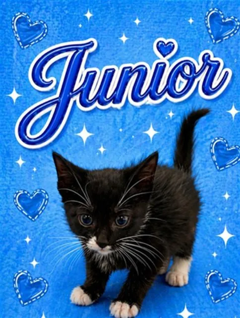 A baby small-sized male Domestic Short Hair cat named Junior for adoption in Statesville, NC