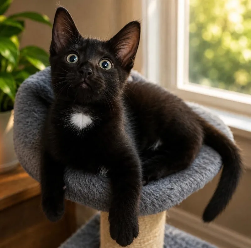 A young medium-sized female Domestic Short Hair cat named Raven for adoption in Naples, FL