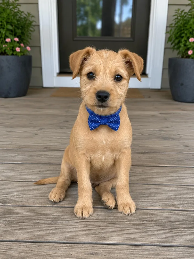 A baby small-sized male Apricot / Beige Norfolk Terrier dog named Arthur for adoption in Liverpool, TX