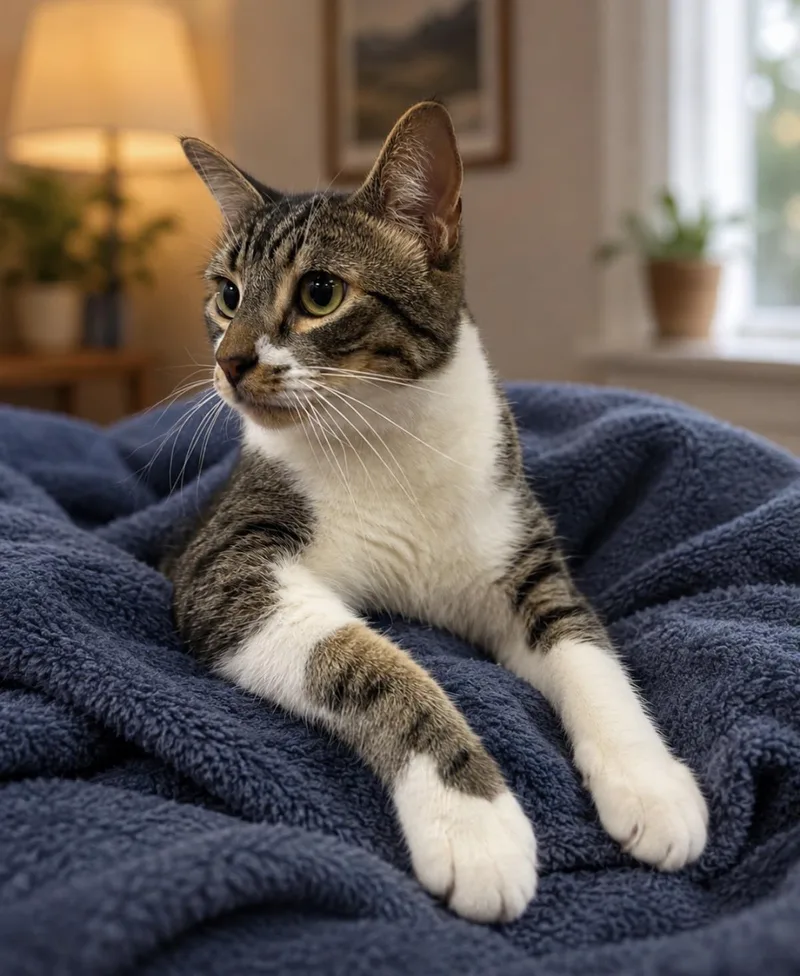 An adult medium-sized male Tabby (Brown / Chocolate) Tabby cat named Marti Munro for adoption in Chandler, AZ