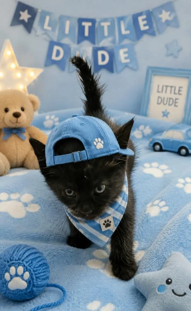A baby small-sized male Domestic Short Hair cat named Boo Boo for adoption in Washington Court House, OH
