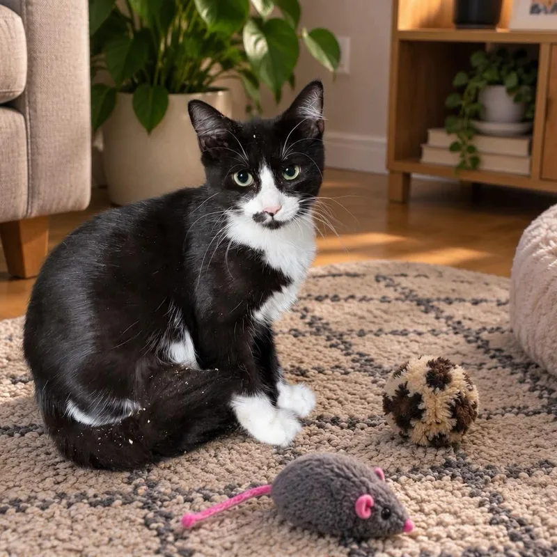 A young medium-sized female Black Domestic Medium Hair cat named Eva for adoption in Boston, MA