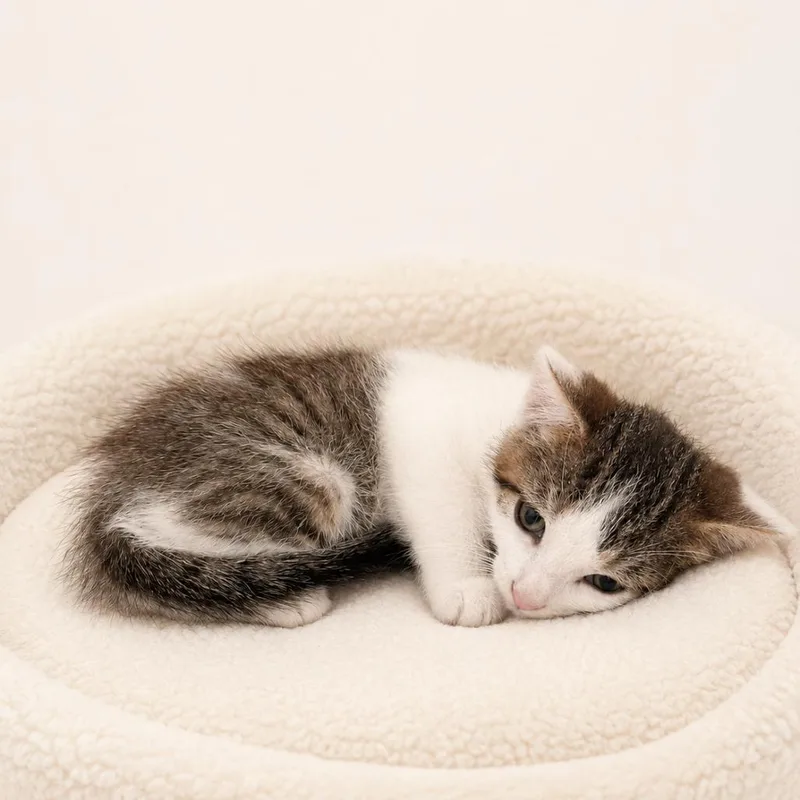 A baby small-sized male White Domestic Short Hair cat named Elijah for adoption in Redwood Falls, MN