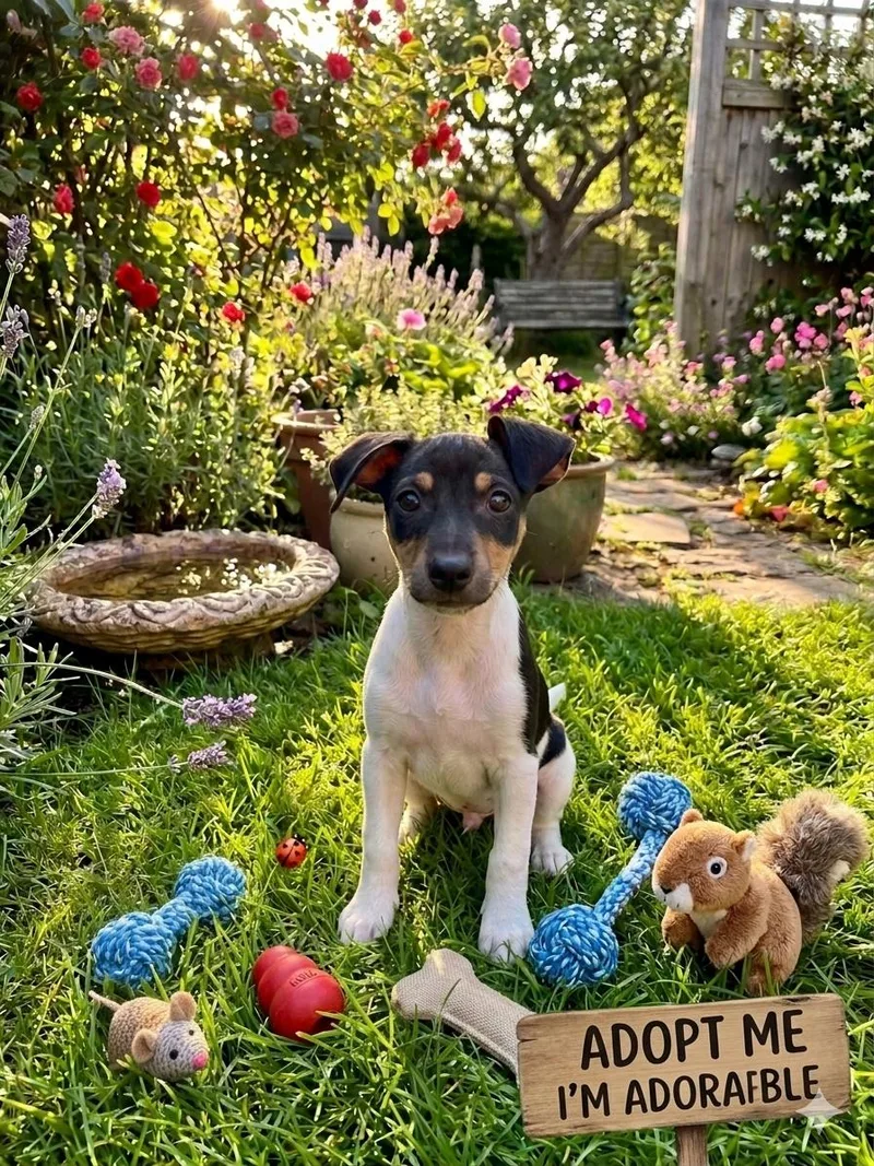 A baby small-sized male Black Rat Terrier dog named Bernie for adoption in Lacey, WA