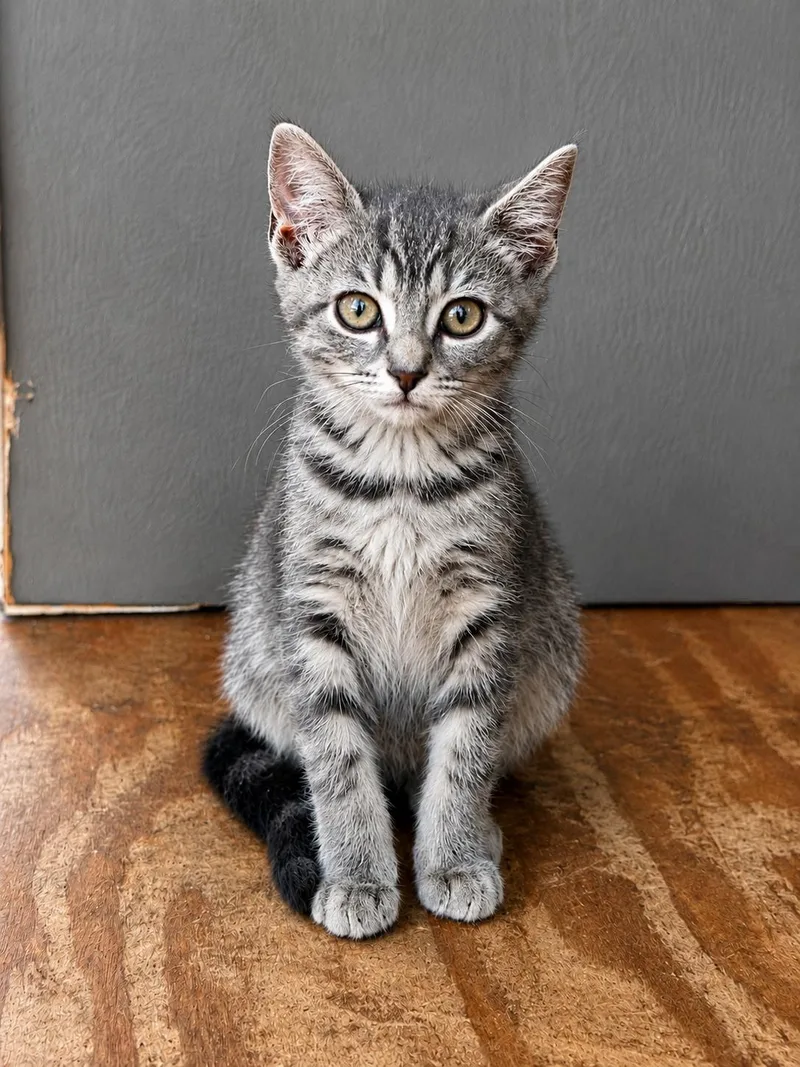 A young small-sized female Tabby (Brown / Chocolate) Domestic Short Hair cat named Athena and Julietta for adoption in South Richmond, NY