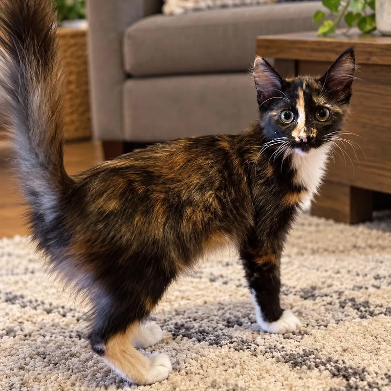 A baby small-sized female Calico cat named Amara for adoption in Antioch, CA