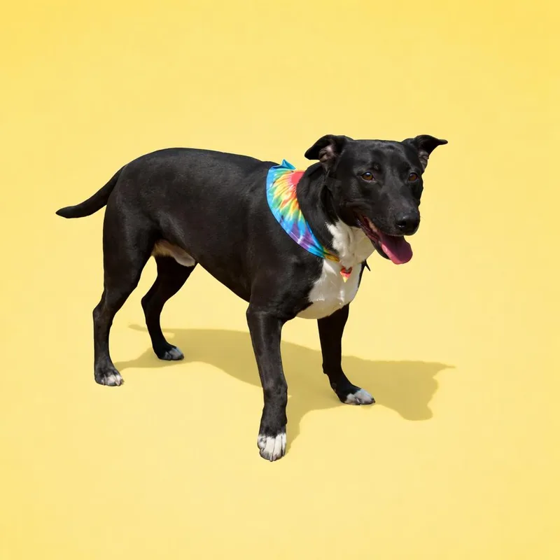 A young medium-sized male Black Labrador Retriever dog named Jedd for adoption in Scottsville, KY