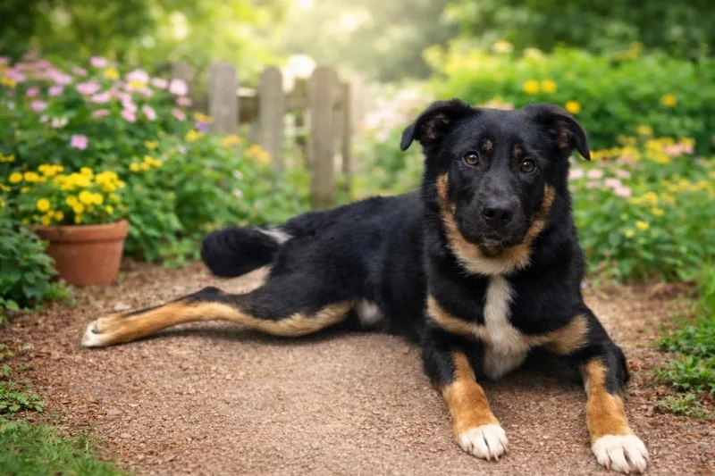 A young medium-sized female Black Shepherd dog named Sharpie for adoption in Waldorf, MD