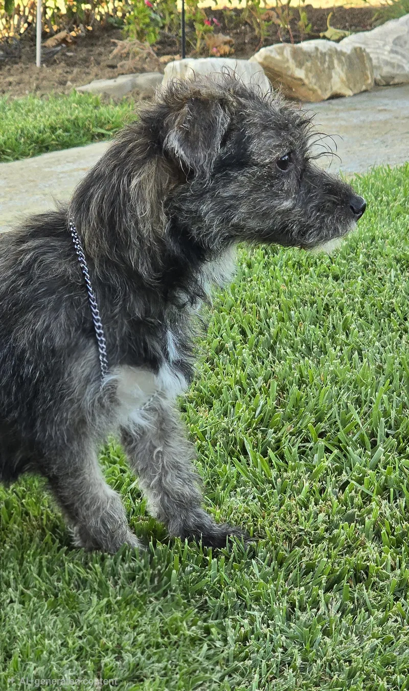 A baby small-sized female Gray / Blue / Silver Terrier dog named Lolly for adoption in Tracy, CA