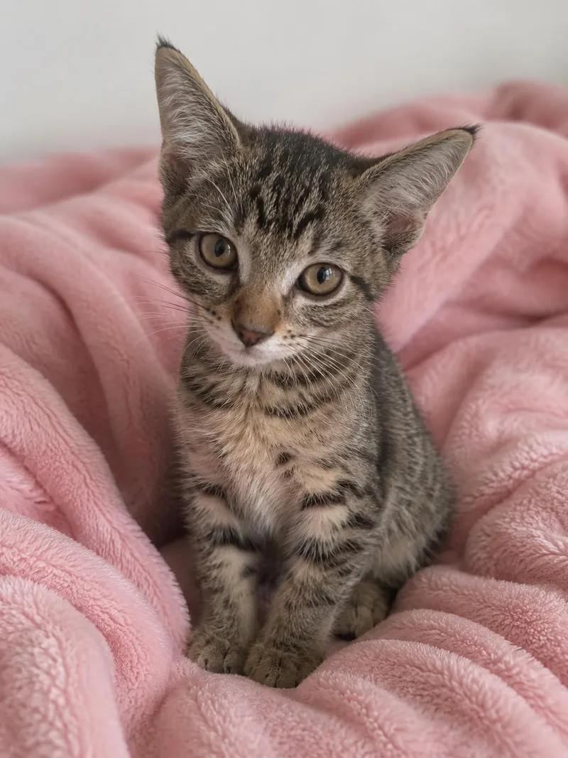 A baby medium-sized female Brown / Chocolate Domestic Short Hair cat named Clover for adoption in Chandler, AZ