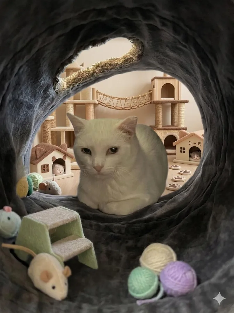 An adult medium-sized female Domestic Short Hair cat named Mochi for adoption in San Saba, TX