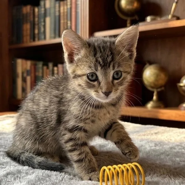 A baby medium-sized female Domestic Short Hair cat named Livi for adoption in Pittsfield, IL