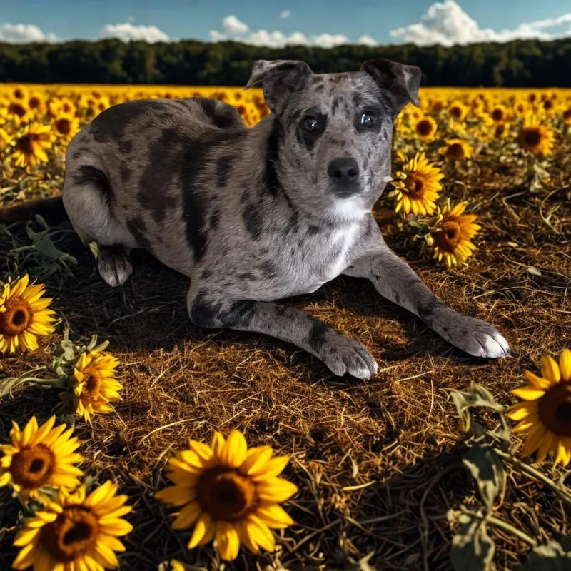 An adult medium-sized female Gray / Blue / Silver Mixed Breed dog named Meadow for adoption in Fairfax Station, VA