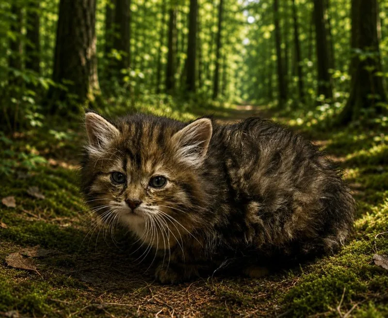 A baby small-sized female Domestic Long Hair cat named Cheetah for adoption in Washington Court House, OH