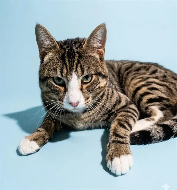 A young medium-sized male Domestic Short Hair cat named Tadpole for adoption in Jacksonville, FL