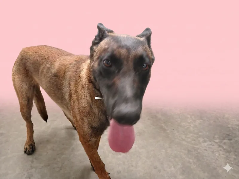 A young medium-sized female Belgian Shepherd / Malinois dog named Canela for adoption in Los Angeles, CA