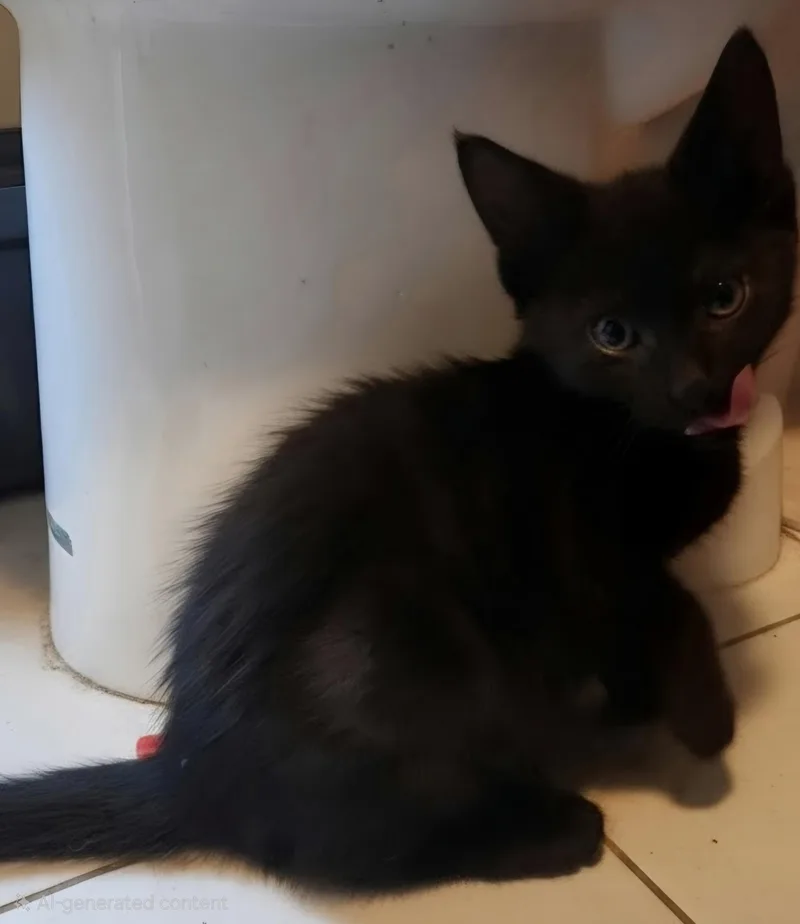 A baby small-sized female Domestic Short Hair cat named Midnight for adoption in Canton, CT