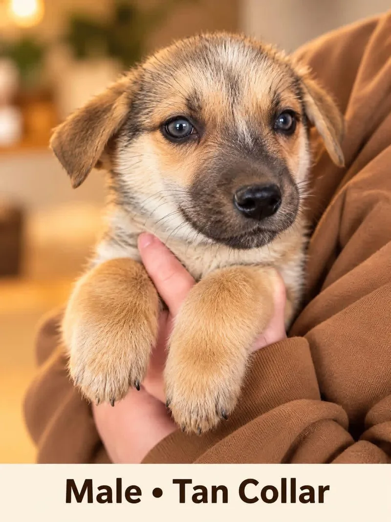 A baby medium-sized male Siberian Husky dog named Tan for adoption in Hico, WV