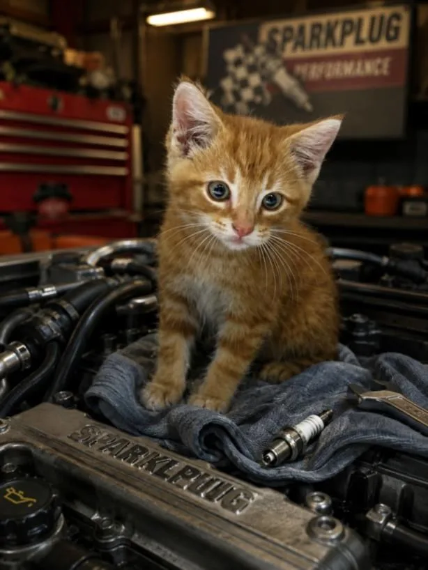 A baby small-sized male Domestic Short Hair cat named Spark Plug for adoption in Clinton Township, MI