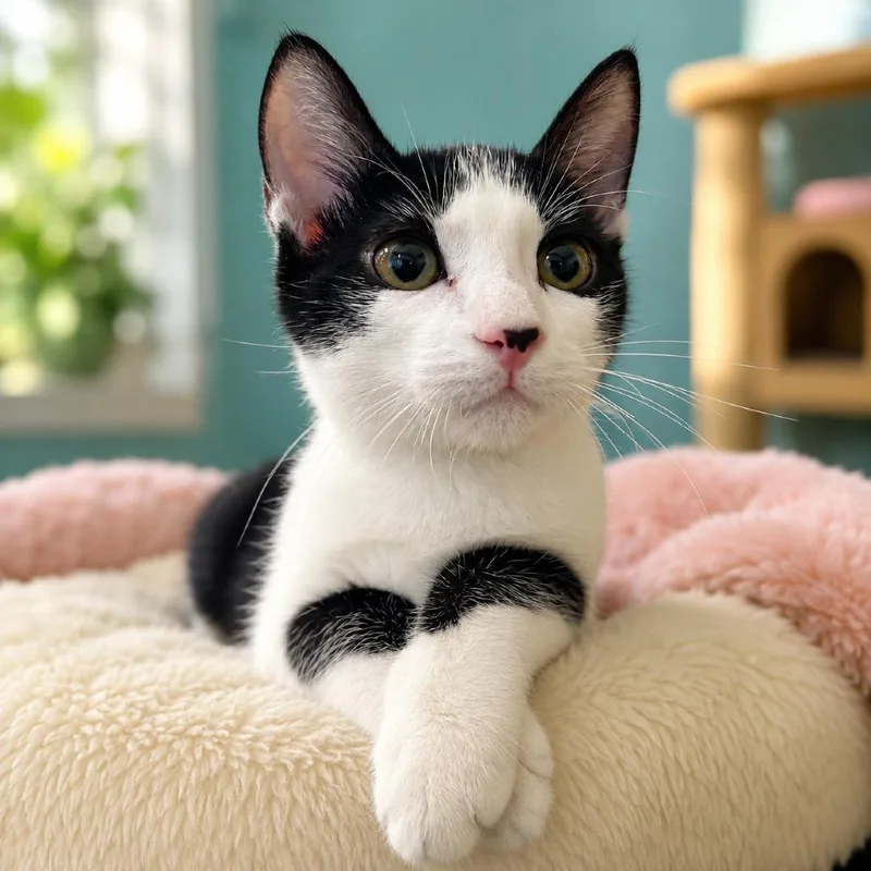 A baby small-sized male White Domestic Short Hair cat named Garret for adoption in Guaynabo, PR