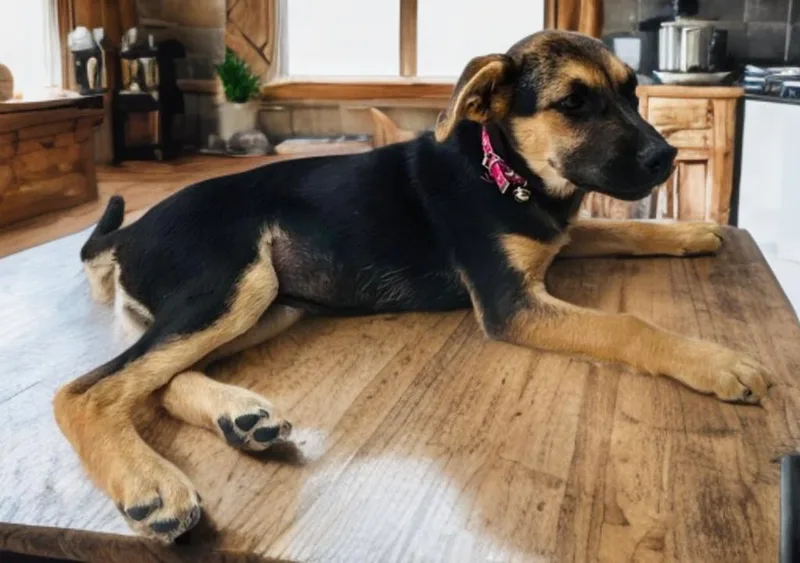 A baby medium-sized female Tricolor (Brown, Black, & White) German Shepherd Dog dog named Minnie for adoption in Austin, TX