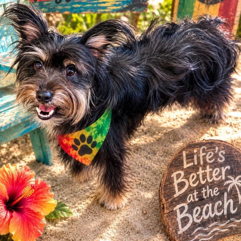 A young small-sized female Black Yorkshire Terrier dog named Marley for adoption in Indiantown, FL