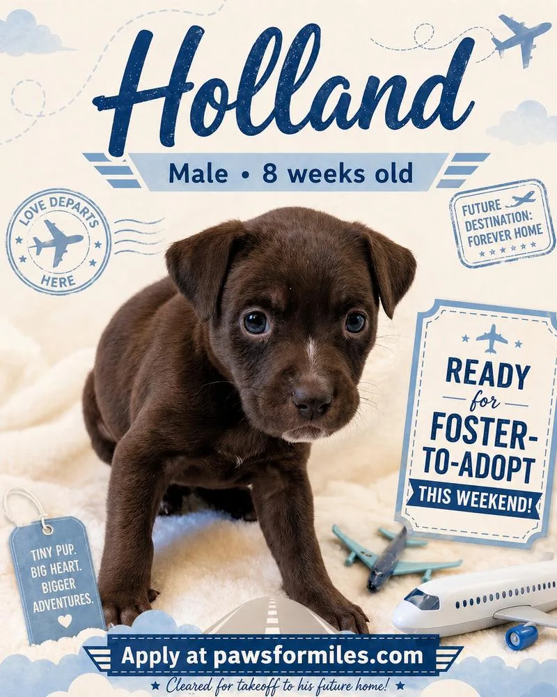A baby small-sized male Brown / Chocolate Rottweiler dog named Holland for adoption in Loveland, OH