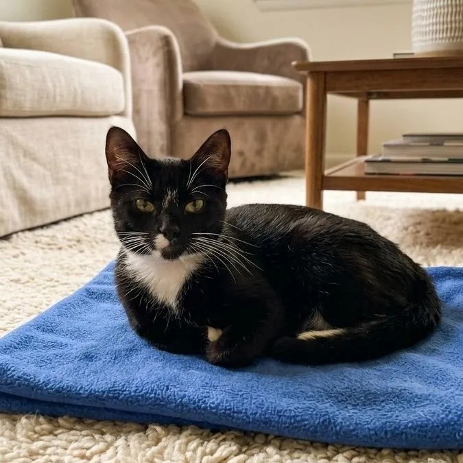 An adult medium-sized female Black Domestic Short Hair cat named Nature for adoption in Elwood, IN
