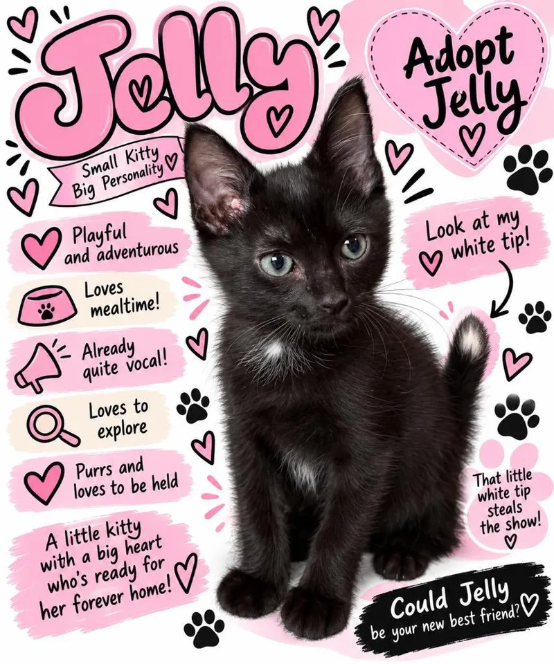 A baby small-sized female Domestic Short Hair cat named Jelly for adoption in Augusta, GA