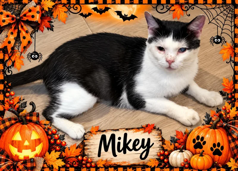 An adult small-sized male Black & White / Tuxedo Tuxedo cat named Mikey yr old Great for adoption in Taylor Mill, KY