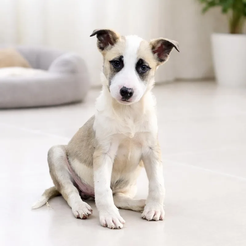 A baby medium-sized female White / Cream Husky dog named Poppy for adoption in Kissimmee, FL
