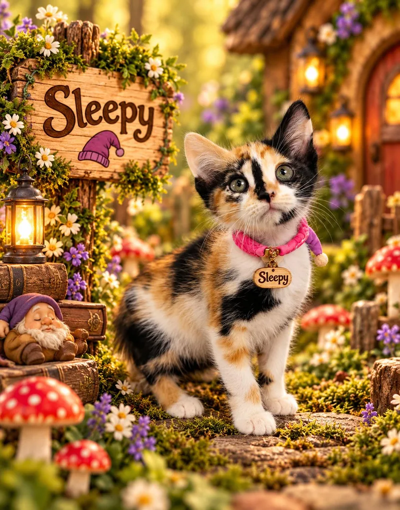 A baby small-sized female Calico cat named Sleepy for adoption in Tavares, FL