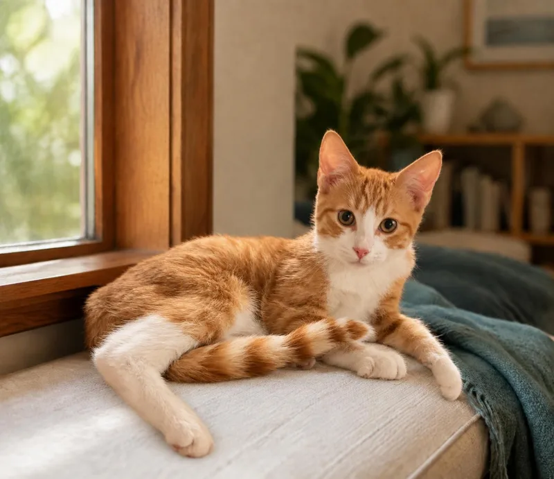 A young medium-sized male Tabby (Orange / Red) Tabby cat named Otto for adoption in Marion, IN