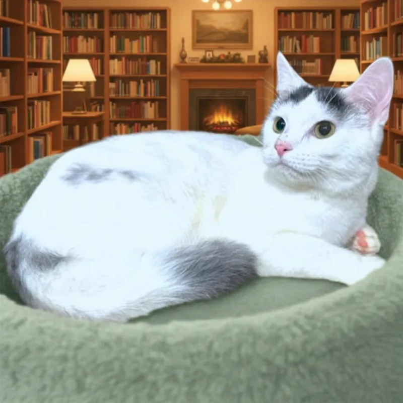 A baby medium-sized male White Turkish Angora cat named Stunning Sambuca for adoption in Danbury, CT
