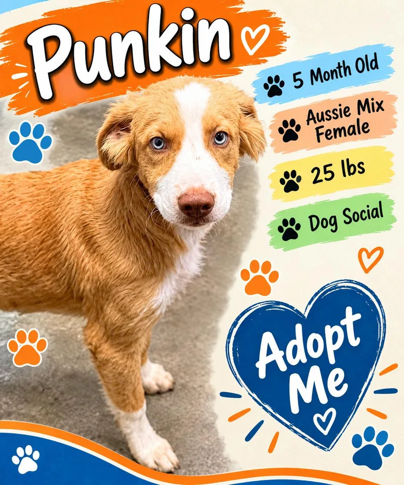 A baby medium-sized female Mixed Breed dog named Punkin for adoption in Rock Hill, NY