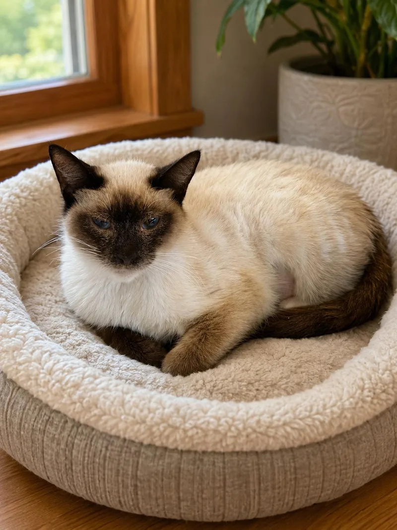A baby medium-sized female Siamese cat named Ying Yang for adoption in Vacaville, CA