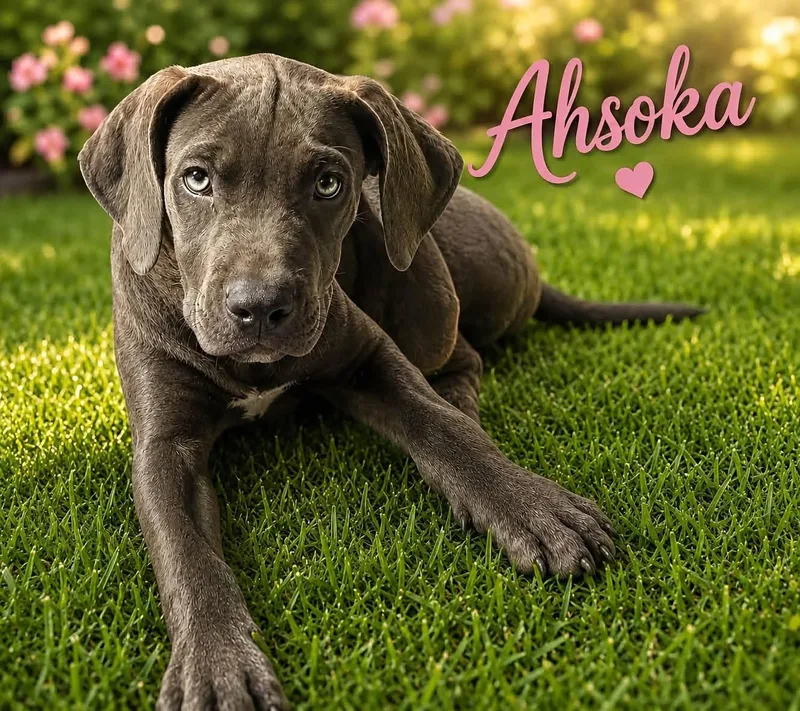 A baby medium-sized female Black Labrador Retriever dog named Padme and Leia for adoption in Lacon, IL