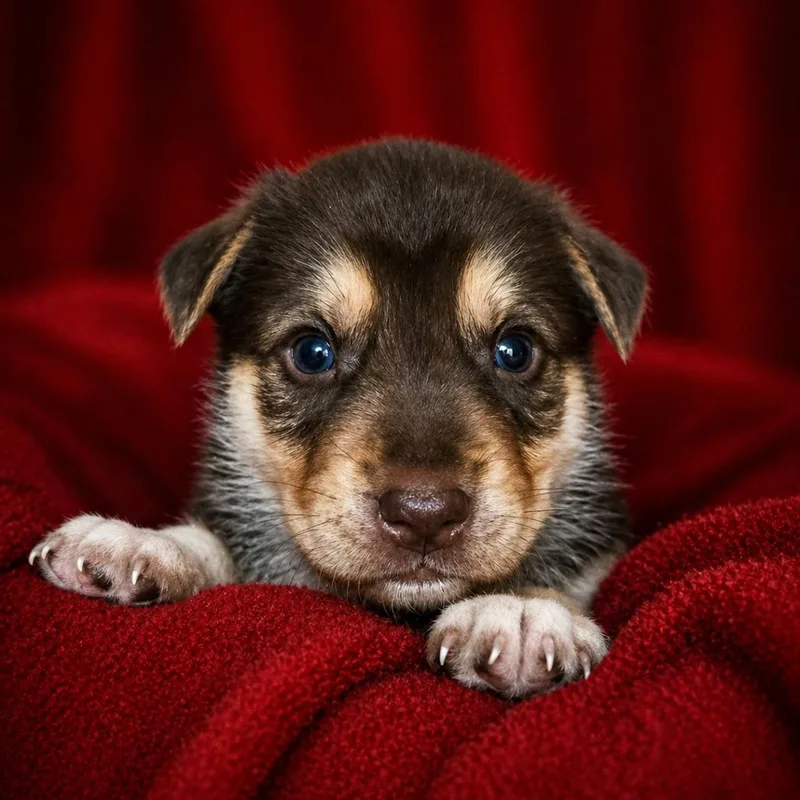 A baby small-sized female Brown / Chocolate Husky dog named Tulip for adoption in Newport, TN