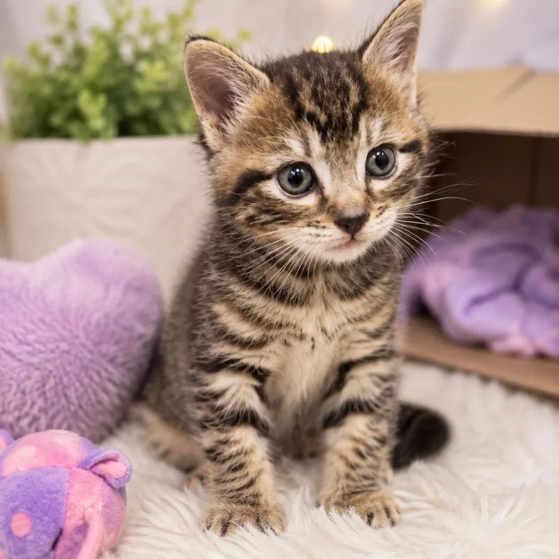 A baby small-sized male Gray / Blue / Silver Domestic Short Hair cat named Goose for adoption in Chantilly, VA