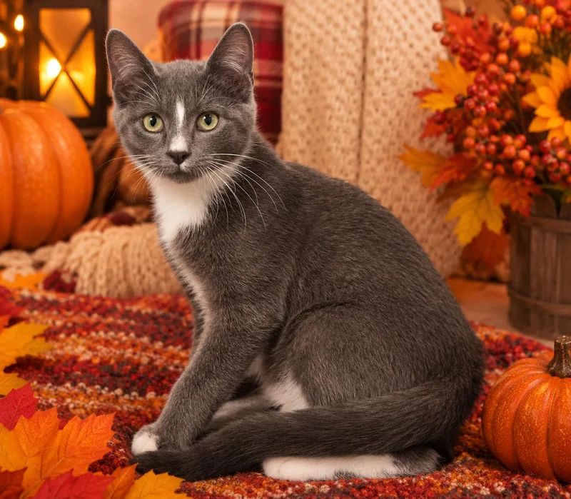 A young small-sized male Domestic Short Hair cat named Alistair for adoption in Seven Valleys, PA